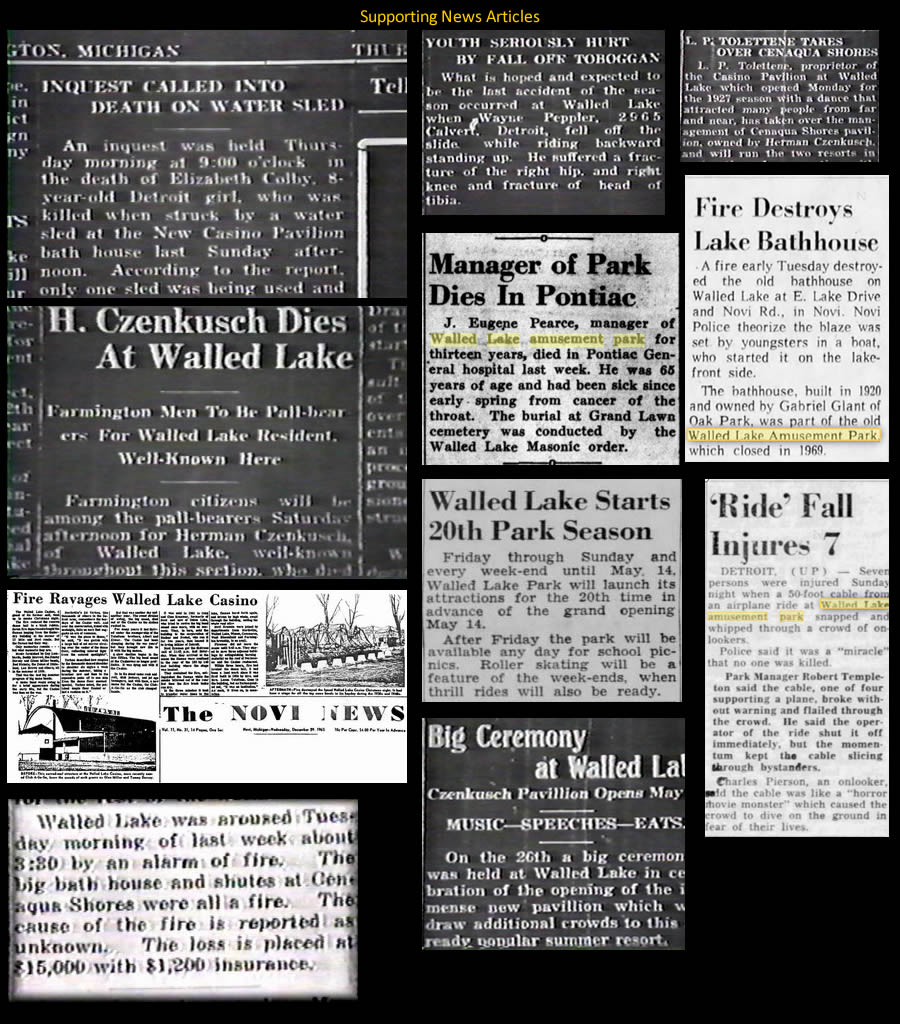 Walled Lake Amusement Park - Supporting Articles